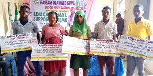 Some students in Lagelu/Akinyele federal constituency benefited from HOG Foundation's payment of WAEC fees.