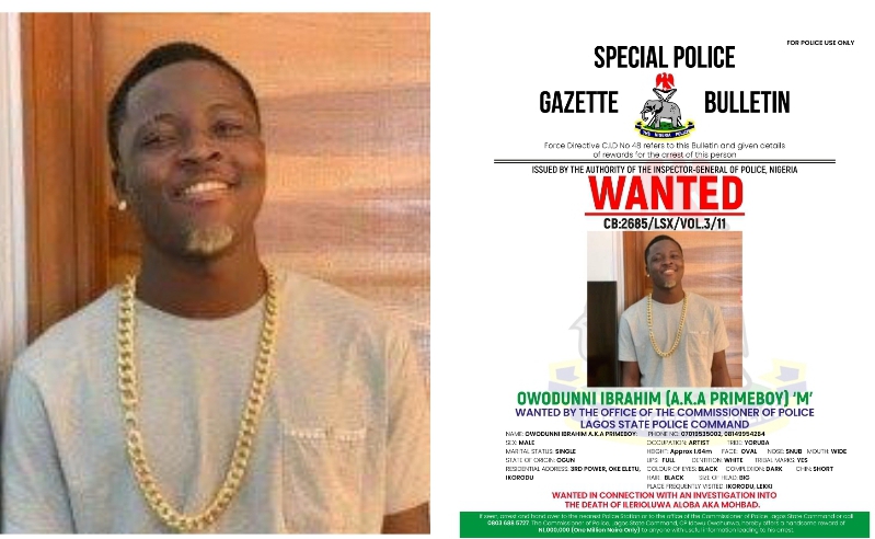 MohBad: Police Declare Owodunni Ibrahim Primeboy Wanted MohBad: Police Declare Owodunni Ibrahim Primeboy Wanted