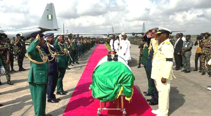 Burial Of Late COAS, Lagbaja Begins As Remains Arrives Nigeria
