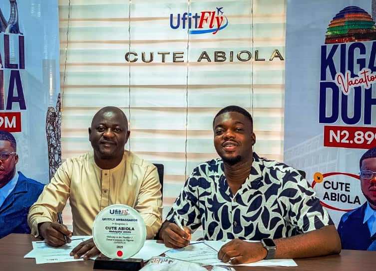 UfitFly Unveils Cute Abiola As Brand Ambassador, To Lead Special Adventure Tour To Kigali, Qatar UfitFly Unveils Cute Abiola As Brand Ambassador, To Lead Special Adventure Tour To Kigali, Qatar