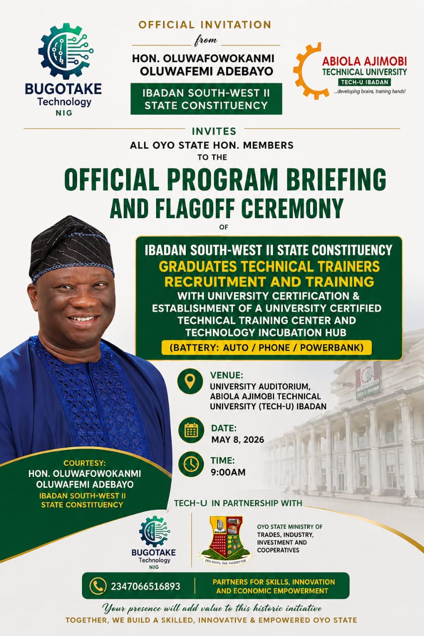 Hon. Oluwafowokanmi Partners TECH-U, Bugotake To Train Constituency Youths Hon. Oluwafowokanmi Partners TECH-U, Bugotake To Train Constituency Youths