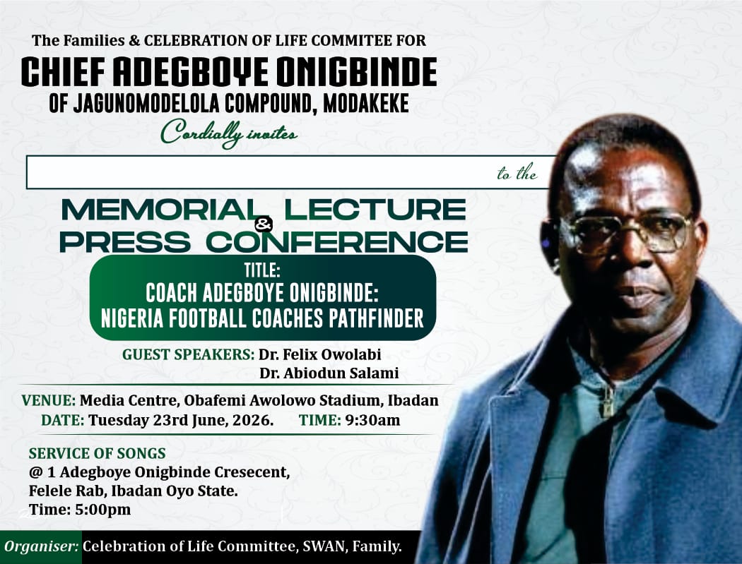 Family, Football Legends Honour Onigbinde With Memorial Lecture Family, Football Legends Honour Onigbinde With Memorial Lecture