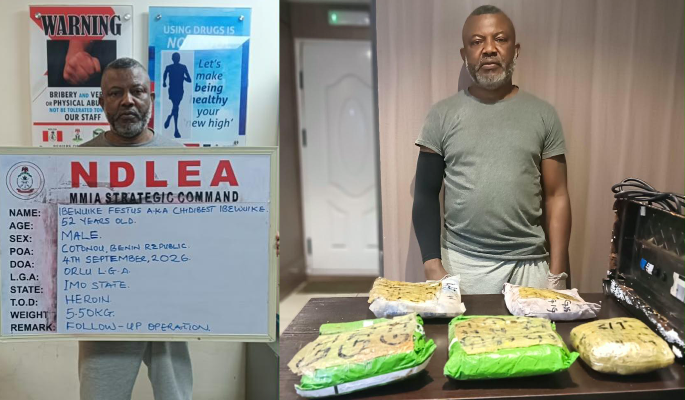 Major Breakthrough: Festus Ibewuike Arrested Over 49.70kg Heroin Shipment After Two Years Festus Ibewuike